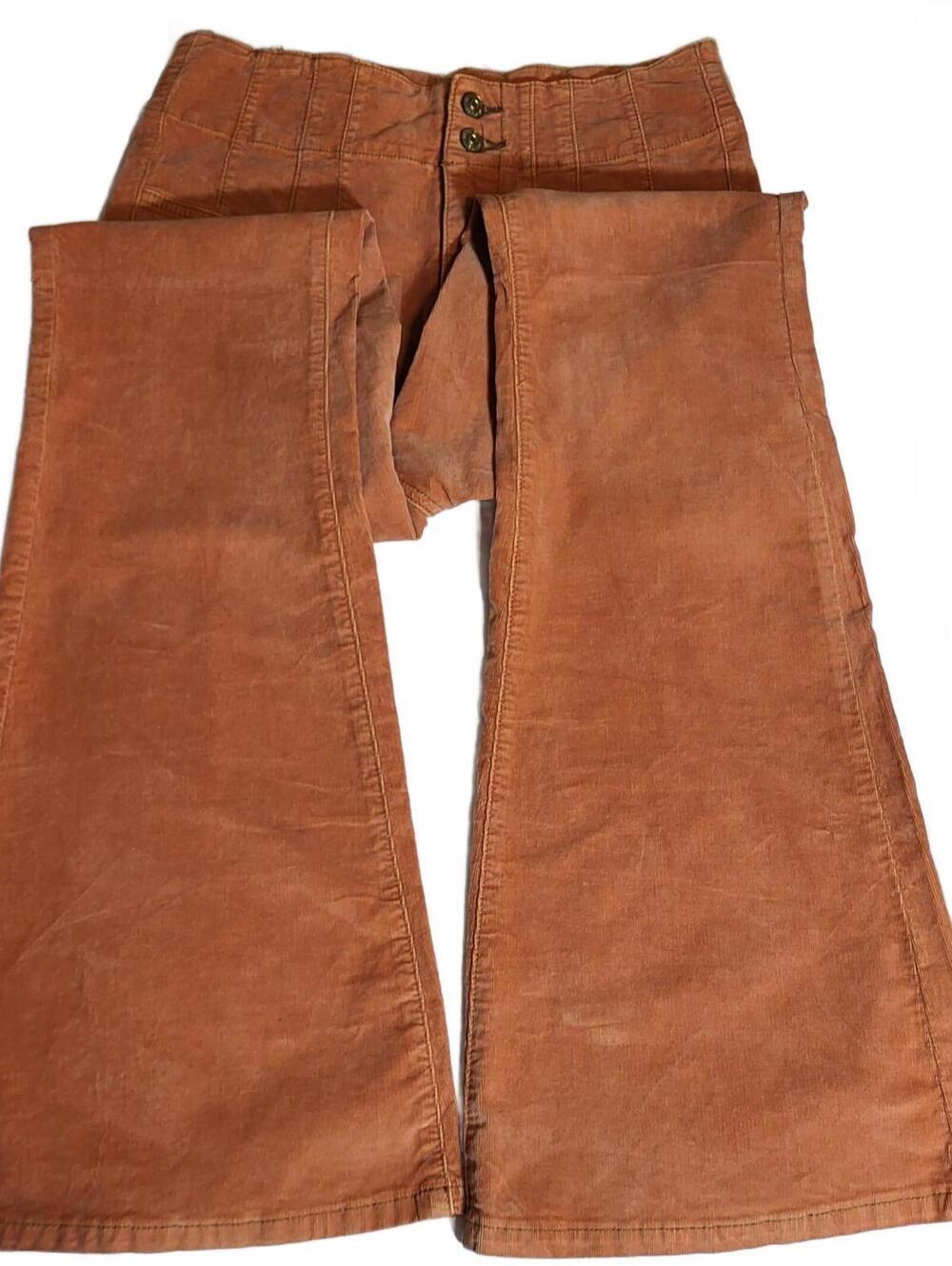 Free People We The Free Corduroy Wide Leg Flare Pants Rust Size 30 EUC